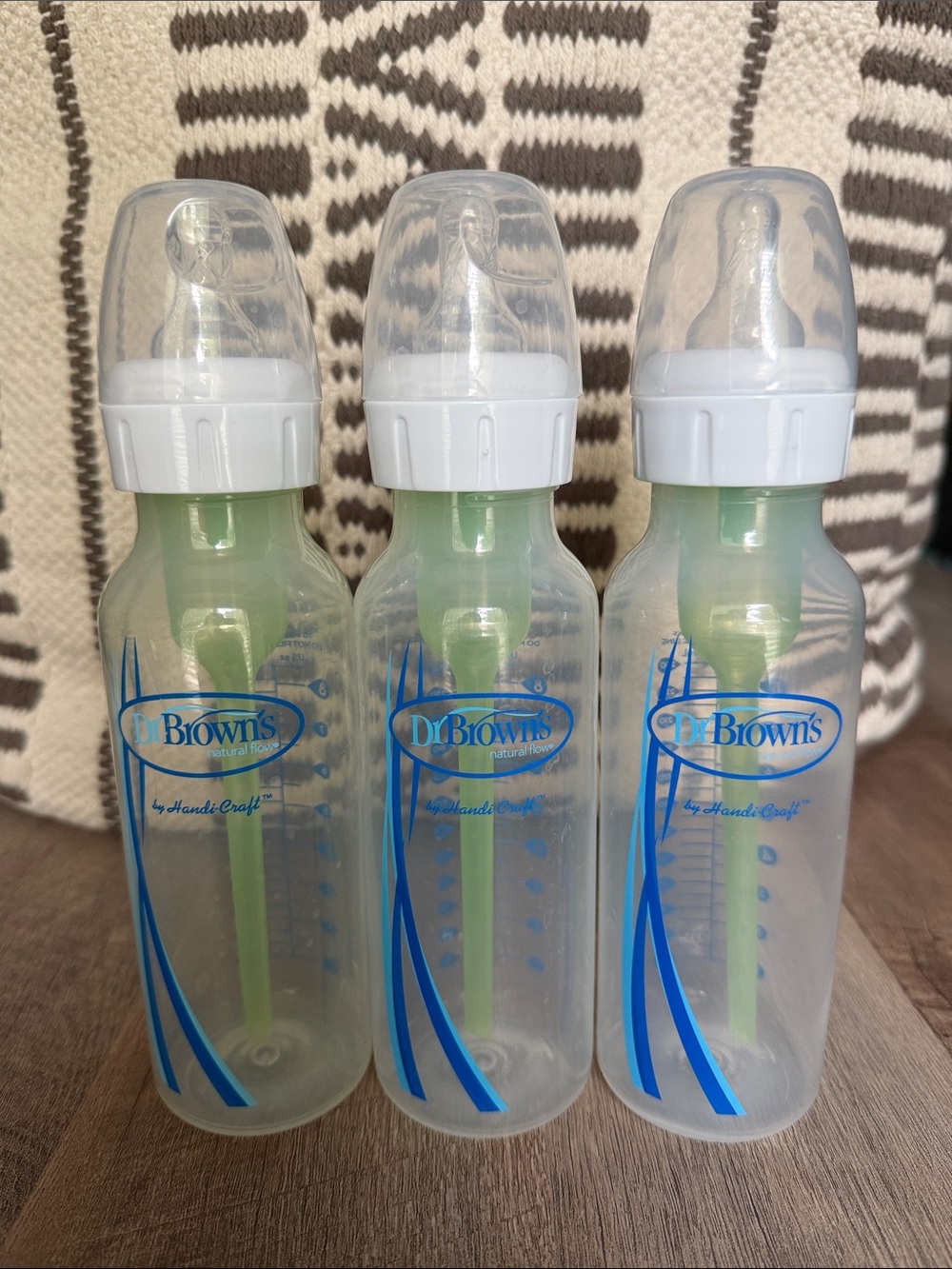 Dr. Brown’s Anti-Colic Vent Baby Bottles - Set of 3 8oz with Level 3 Nipple